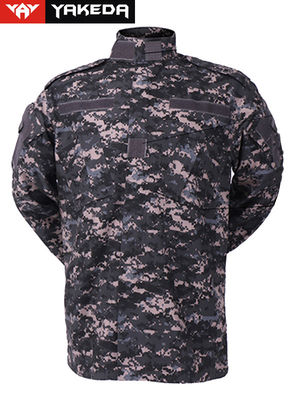Porcellana Anti vestiti UV del cammuffamento dell'esercito con il collare del mandarino cucito zigzag fornitore